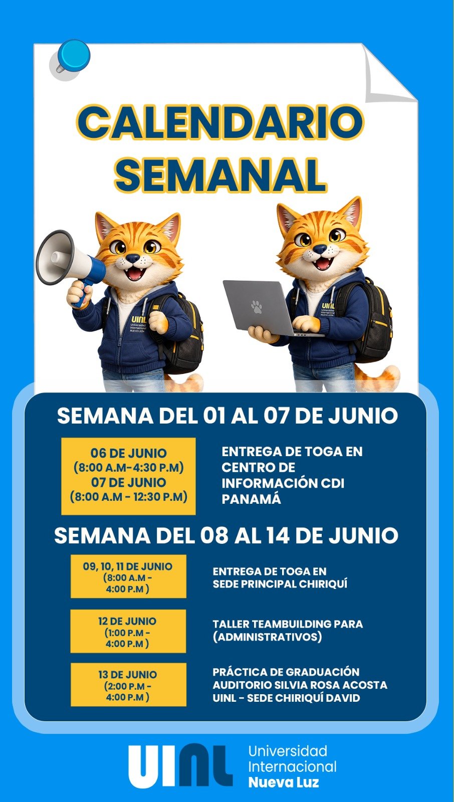 Calendario Semanal UINL